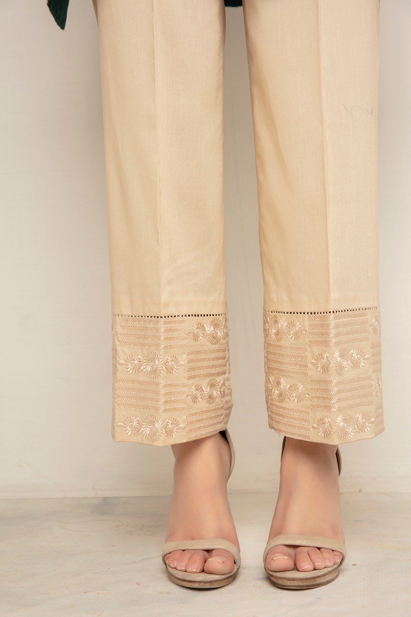 PS20-238-Lace & Embroidery Detailing Loose Straight Trouser-1PC 